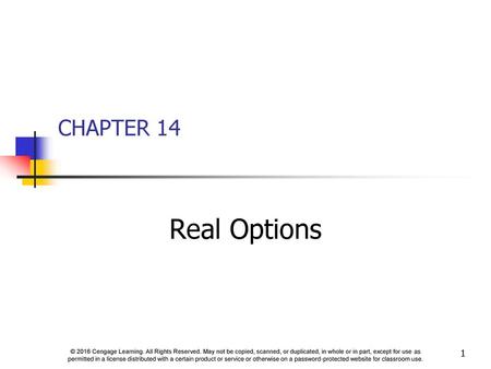 CHAPTER 14 Real Options.