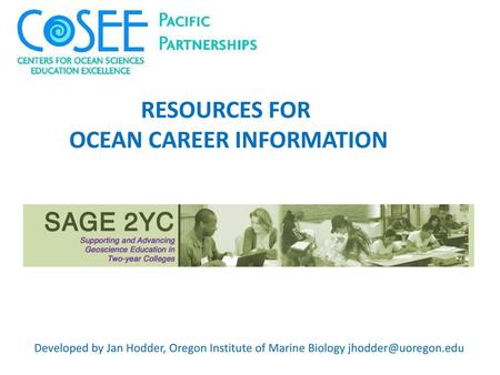 OCEAN CAREER INFORMATION