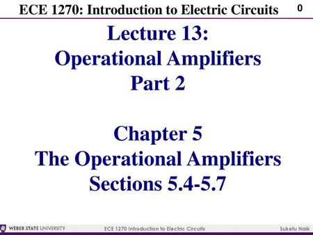 ECE 1270: Introduction to Electric Circuits