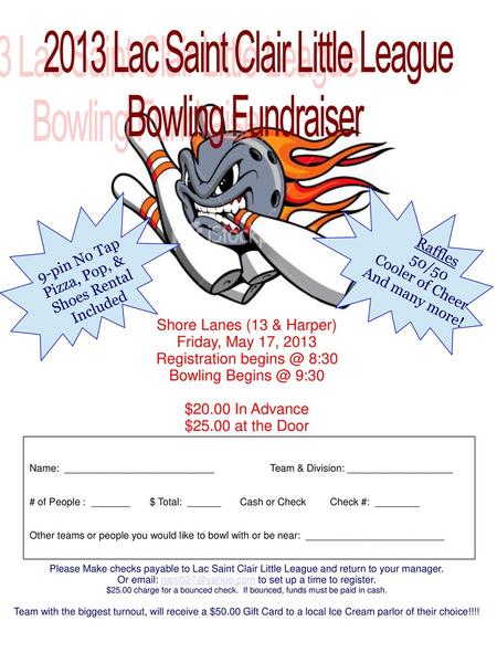 2013 Lac Saint Clair Little League Bowling Fundraiser