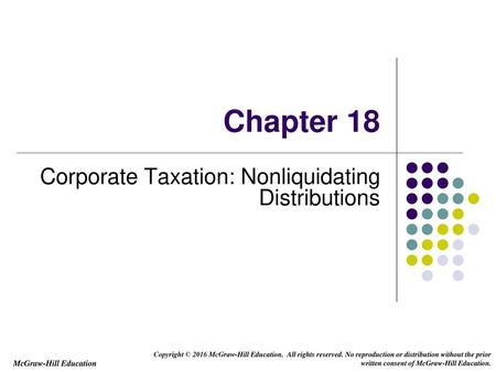 Corporate Taxation: Nonliquidating Distributions