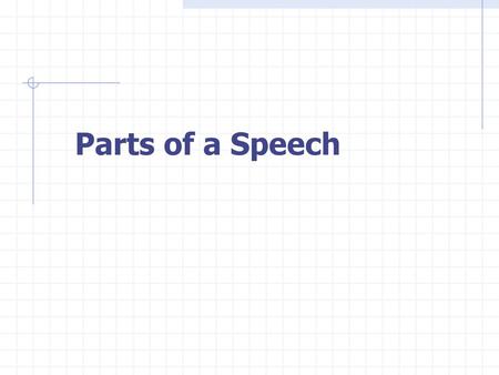 Parts of a Speech.