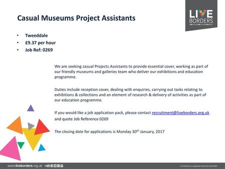 Casual Museums Project Assistants