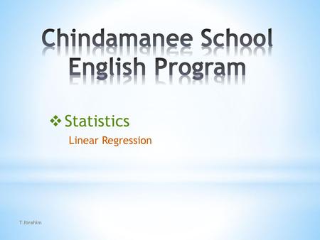 Chindamanee School English Program