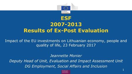 ESF Results of Ex-Post Evaluation