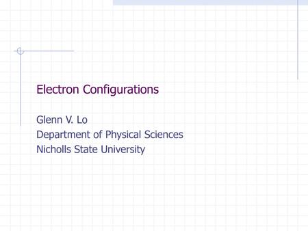 Electron Configurations