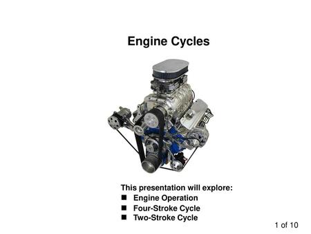 Engine Cycles This presentation will explore: Engine Operation