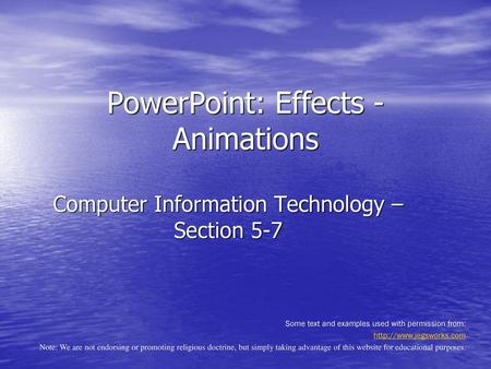 PowerPoint: Effects - Animations