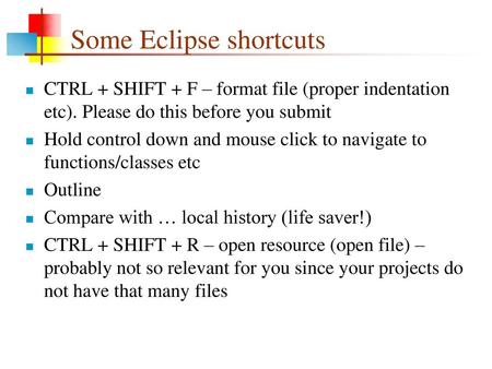 Some Eclipse shortcuts