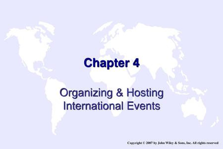 Organizing & Hosting International Events