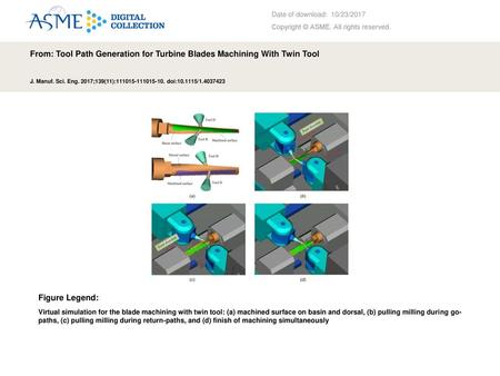 From: Tool Path Generation for Turbine Blades Machining With Twin Tool