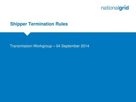 Shipper Termination Rules