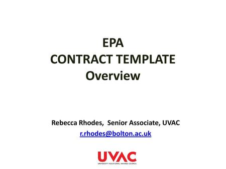 EPA CONTRACT TEMPLATE Overview