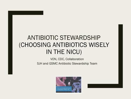 Antibiotic Stewardship (Choosing Antibiotics Wisely in the NICU)