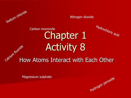 How Atoms Interact with Each Other