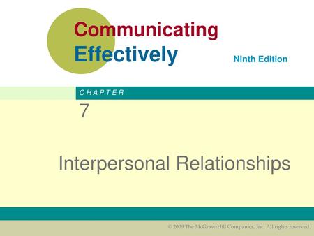 Interpersonal Relationships