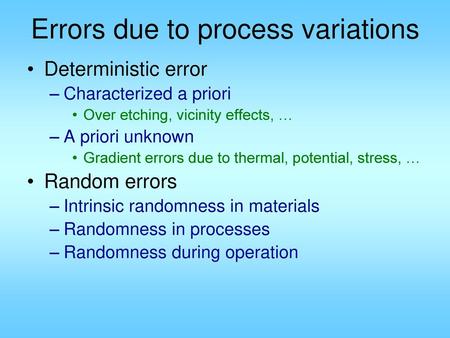 Errors due to process variations