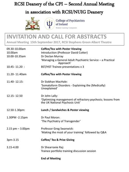 INVITATION AND CALL FOR ABSTRACTS