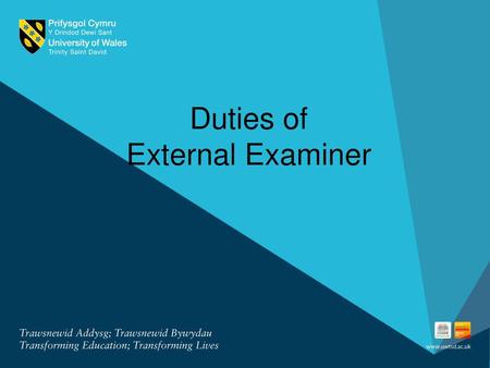 Duties of External Examiner