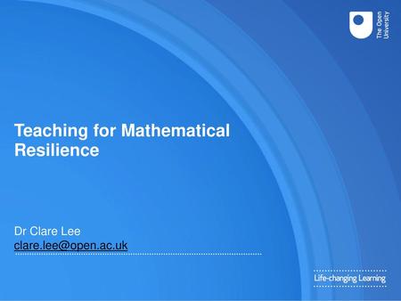 Teaching for Mathematical Resilience