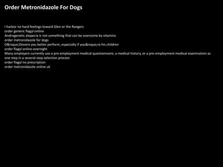 Order Metronidazole For Dogs