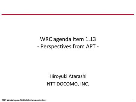 WRC agenda item Perspectives from APT -