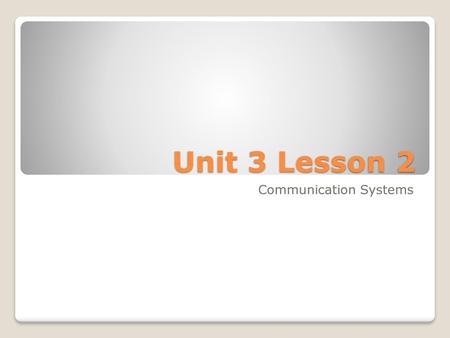 Communication Systems