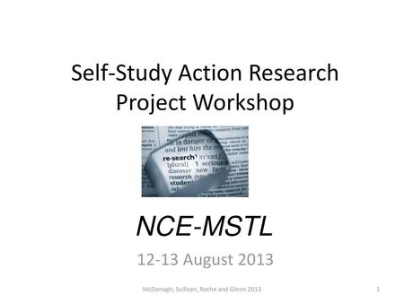 Self-Study Action Research Project Workshop