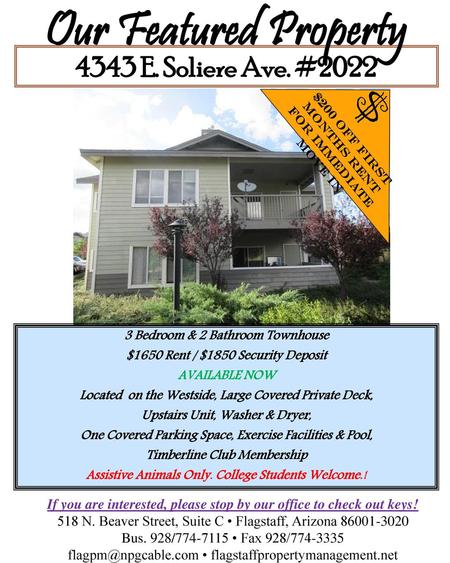 Our Featured Property 4343 E. Soliere Ave. #2022