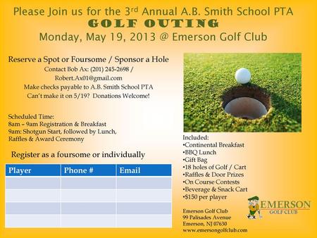 Please Join us for the 3rd Annual A. B