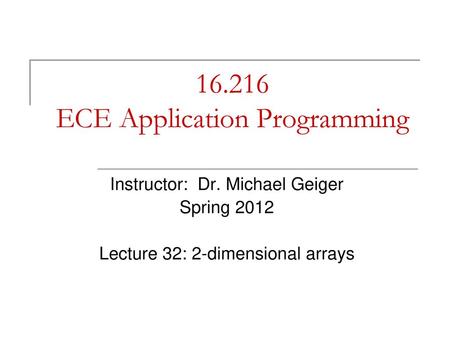 ECE Application Programming