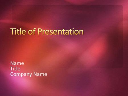 Name Title Company Name