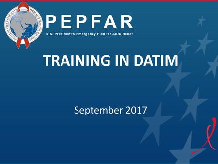 TRAINING IN DATIM September 2017.