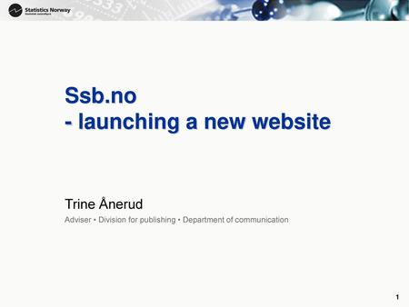 Ssb.no - launching a new website