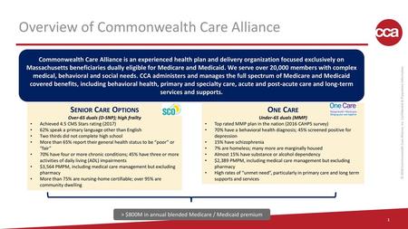 Overview of Commonwealth Care Alliance