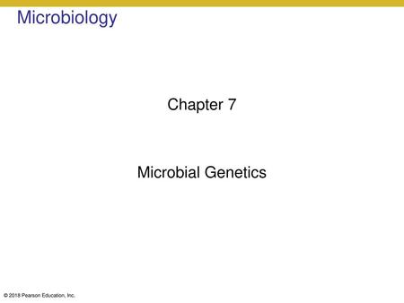 Chapter 7 Microbial Genetics