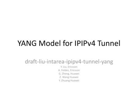 YANG Model for IPIPv4 Tunnel