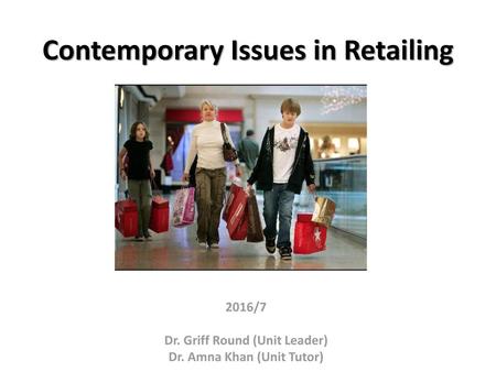 Contemporary Issues in Retailing