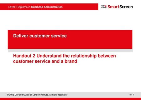 Level 2 Diploma in Customer Service