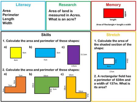 Literacy Research Memory Skills Stretch Area