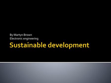 Sustainable development