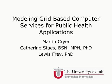 Modeling Grid Based Computer Services for Public Health Applications