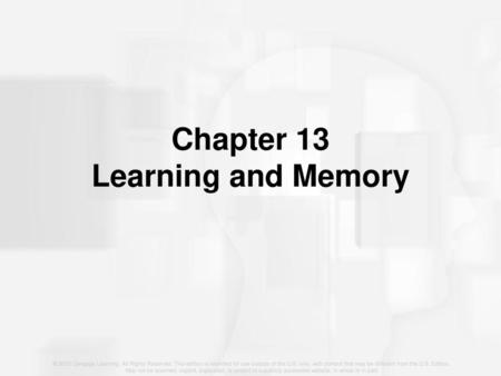 Chapter 13 Learning and Memory