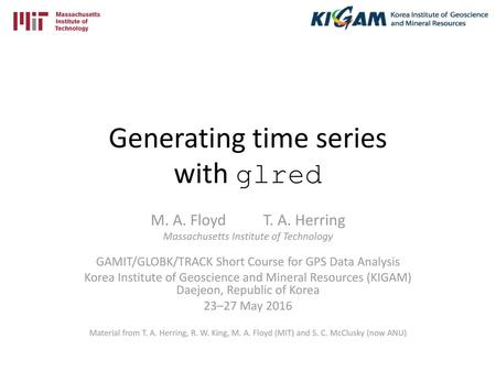 Generating time series with glred