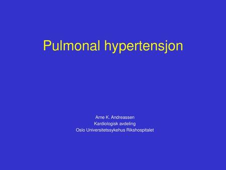 Pulmonal hypertensjon