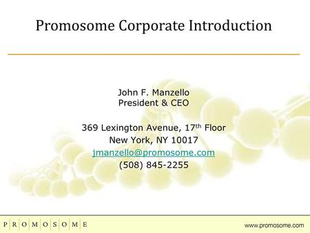 Promosome Corporate Introduction