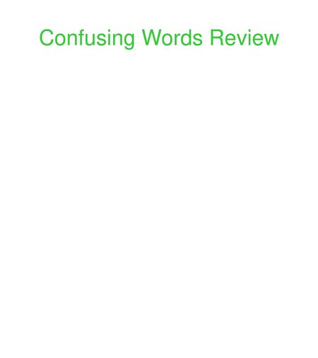 Confusing Words Review