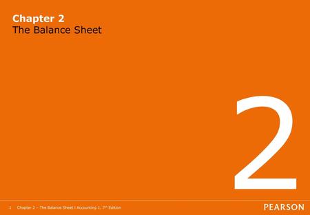 Chapter 2 The Balance Sheet