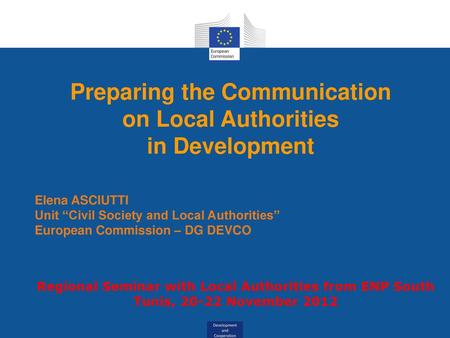 Preparing the Communication on Local Authorities in Development