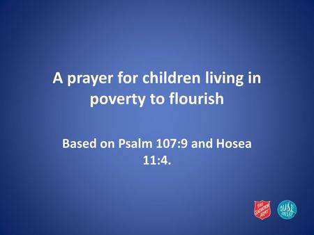 A prayer for children living in poverty to flourish